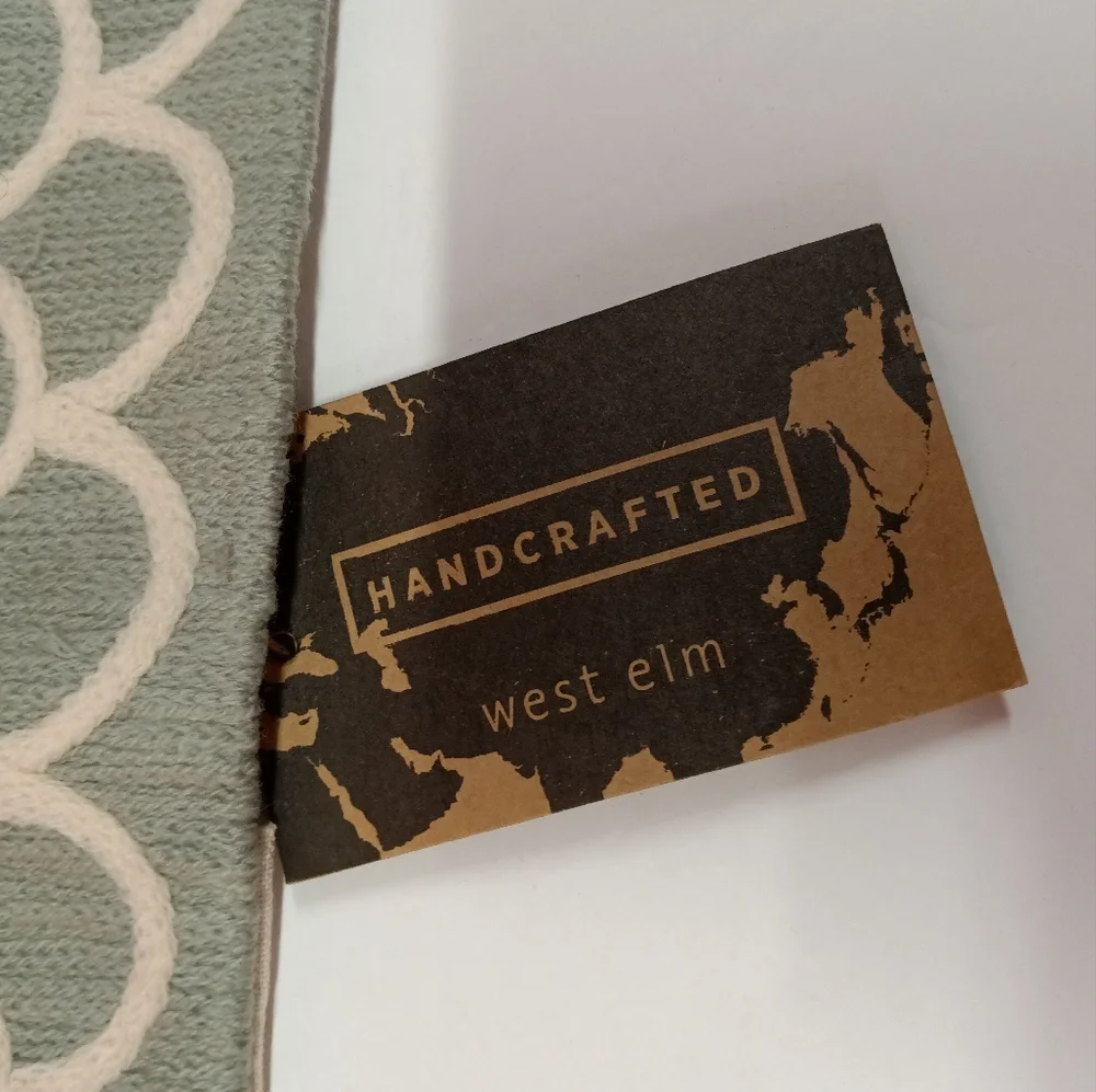 NWT West Elm Handcrafted Scalloped Crewel Pillow Cover Lumbar 12 x 21